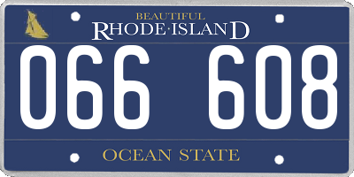 RI license plate 066608