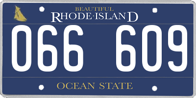 RI license plate 066609