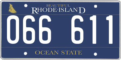 RI license plate 066611