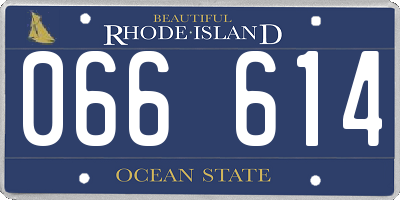RI license plate 066614