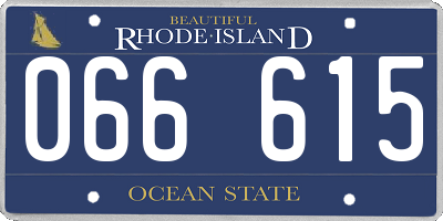 RI license plate 066615