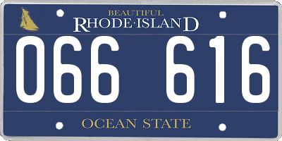RI license plate 066616