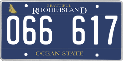 RI license plate 066617