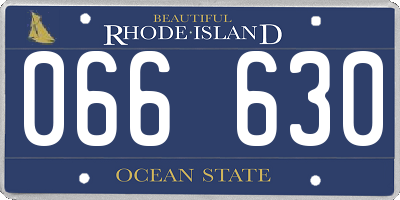 RI license plate 066630
