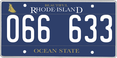 RI license plate 066633