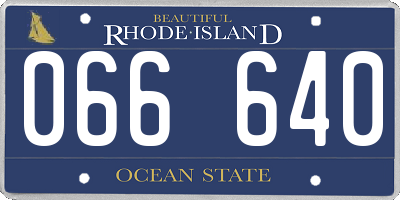 RI license plate 066640