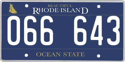 RI license plate 066643