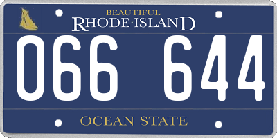 RI license plate 066644