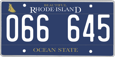 RI license plate 066645