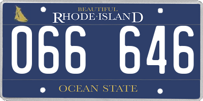 RI license plate 066646