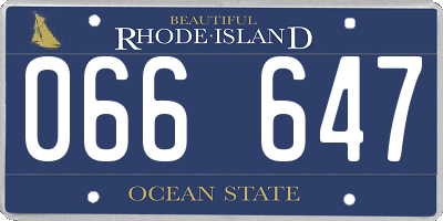 RI license plate 066647