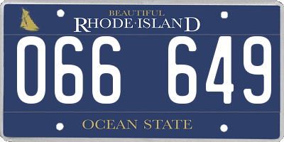RI license plate 066649