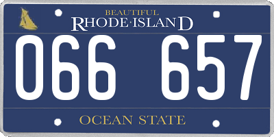 RI license plate 066657