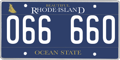 RI license plate 066660