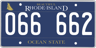 RI license plate 066662