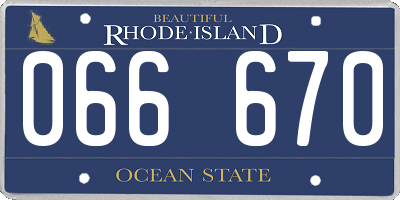 RI license plate 066670