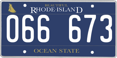 RI license plate 066673