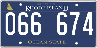 RI license plate 066674