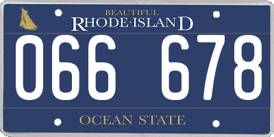 RI license plate 066678