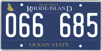RI license plate 066685