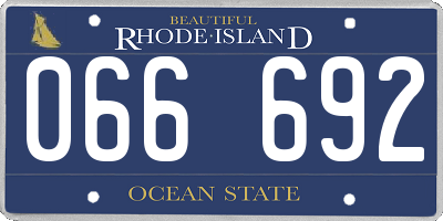 RI license plate 066692