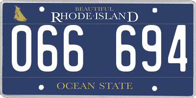 RI license plate 066694