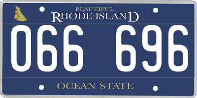 RI license plate 066696