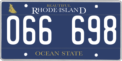 RI license plate 066698