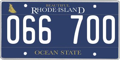 RI license plate 066700
