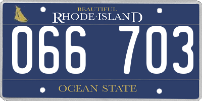 RI license plate 066703