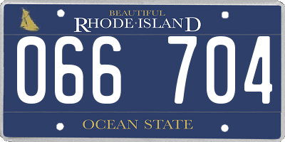 RI license plate 066704