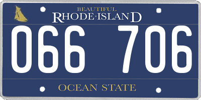 RI license plate 066706