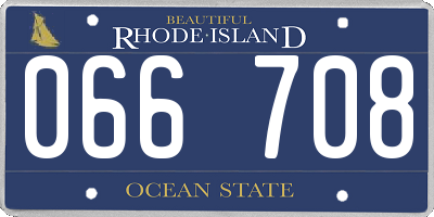 RI license plate 066708