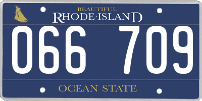 RI license plate 066709