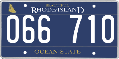 RI license plate 066710