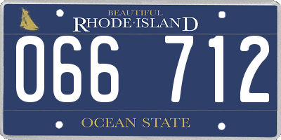 RI license plate 066712