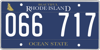 RI license plate 066717
