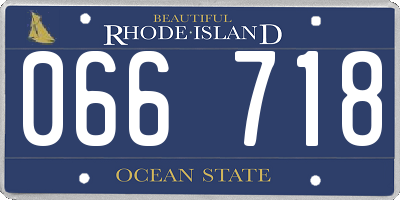 RI license plate 066718
