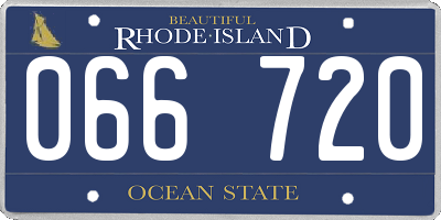 RI license plate 066720