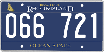 RI license plate 066721
