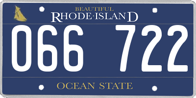 RI license plate 066722