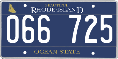 RI license plate 066725