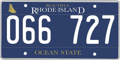 RI license plate 066727