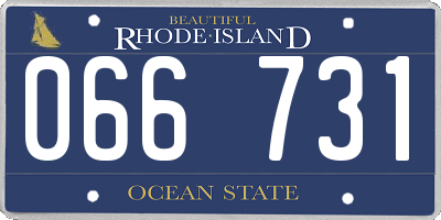RI license plate 066731