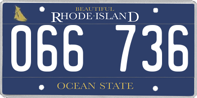RI license plate 066736