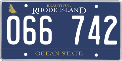 RI license plate 066742