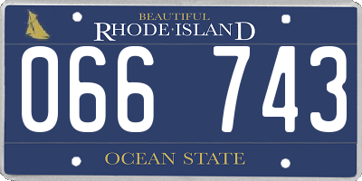 RI license plate 066743
