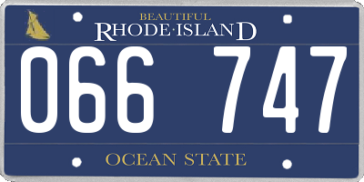 RI license plate 066747