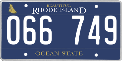 RI license plate 066749