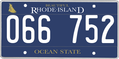 RI license plate 066752